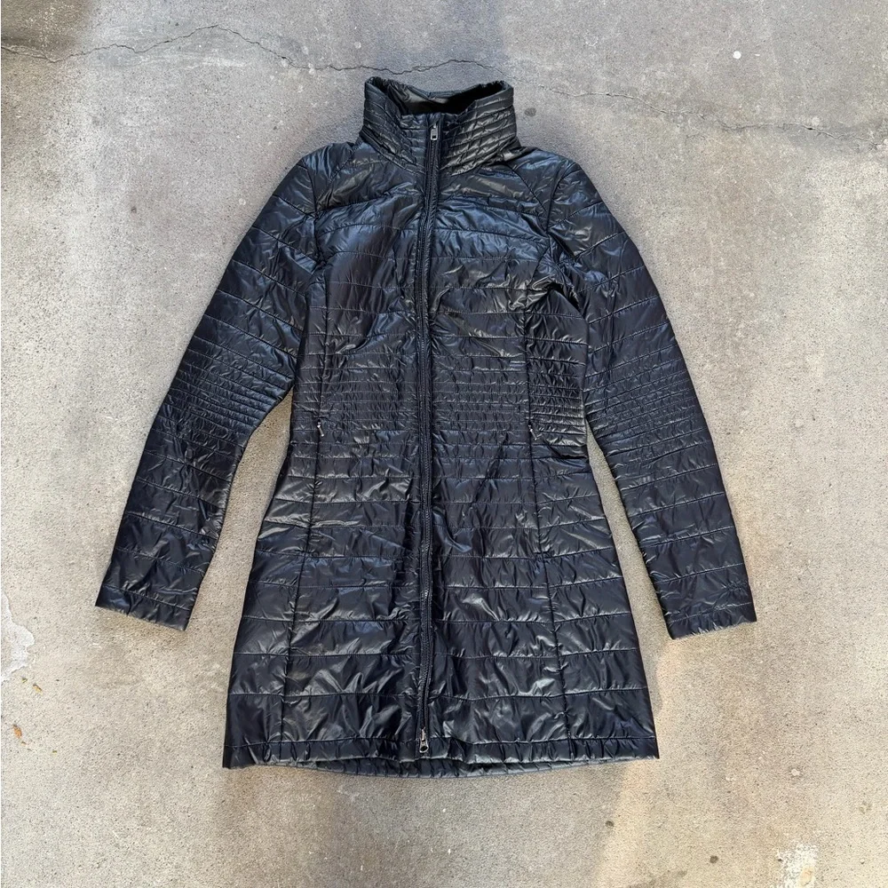 Patagonia Kai Lee Parka Quilted Insulated Jacket in Black Size XS Hiking Coat - Picture 2 of 5